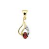 Ruby and Diamond Gold Pendant - Oval 4x3mm