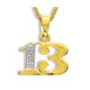 Diamond Gold Pendant - 13 Number Pendant