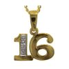 Diamond Gold Pendant - 16 Number Pendant