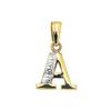 Diamond Gold Pendant - A Initial