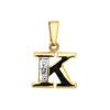 Diamond Gold Pendant - K Initial