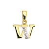 Diamond Gold Pendant - W Initial