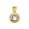 Cubic Zirconia CZ Gold Pendant - Double Bezel 4mm