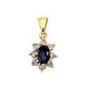 Black Sapphire and Diamond Gold Pendant - Cluster