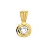 Cubic Zirconia CZ Gold Pendant - Double Bezel 5mm