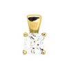 Cubic Zirconia CZ Gold Pendant - Square 4mm