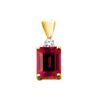 Ruby and Diamond Gold Pendant - Emerald cut