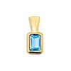 Blue Topaz Gold Pendant - Bezel Set