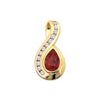 Ruby and Diamond Gold Pendant - Teardrop