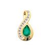 Emerald and Diamond Gold Pendant - Channel Set