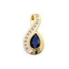 Sapphire and Diamond Gold Pendant - Channel Set