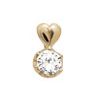 Cubic Zirconia CZ Gold Pendant - Heart