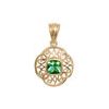 Emerald Gold Pendant - Filigree