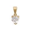 Cubic Zirconia CZ Gold Pendant - Heart Solitaire