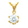 Cubic Zirconia CZ Gold Pendant - Solitaire