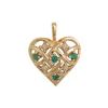 Emerald and Diamond Gold Pendant - Heart