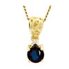 Black Sapphire and Diamond Gold Pendant