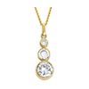 Cubic Zirconia CZ Gold Pendant - Trilogy