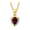 Ruby and Diamond Gold Pendant - Pear Cluster