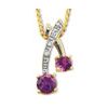 Amethyst and Diamond Gold Pendant - Cherry