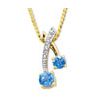 Blue Topaz and Diamond Gold Pendant and Chain - Cherries