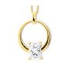 Cubic Zirconia CZ Gold Pendant - Circle Slider