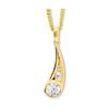 Cubic Zirconia CZ Gold Pendant - Teardrop