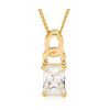 Cubic Zirconia CZ Gold Pendant - Chain