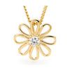 Cubic zirconia CZ Gold Pendant - Daisy Flower