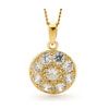 Cubic Zirconia CZ Gold Pendant - Circle