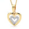 Diamond Gold Pendant - Double Heart