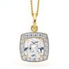 Cubic Zirconia CZ Gold Pendant - Halo