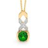 Emerald and Diamond Gold Pendant - Kiss Hug