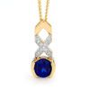 Sapphire and Diamond Gold Pendant - Kiss Hug