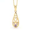 Amethyst and Diamond Gold Pendant