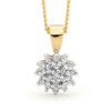 Cubic Zirconia CZ Gold Pendant - Cluster Setting