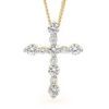 Cubic Zirconia CZ Gold Pendant - Cross Gemstone