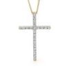 Cubic Zirconia CZ Gold Pendant - Cross Pave