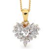 Cubic Zirconia CZ Gold Pendant - Heart Sparkle