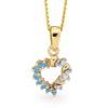 Blue Spinel and Diamond Gold Pendant - Heart