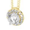 Cubic Zirconia CZ Gold Pendant - Halo