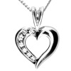 Diamond Platinum Pendant - Heart Channel Set