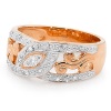 Diamond Rose Gold Ring - Filigree Swirls