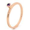 Amethyst Rose Gold Ring - Stackable Bezel Set