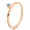 Blue Topaz Rose Gold Ring - Stackable Bezel Set