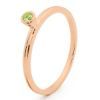 Peridot Rose Gold Ring - Stackable Bezel Set