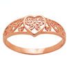 Rose Gold Ring - Heart Filigree