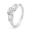 Cubic Zirconia CZ White Gold Ring - Trilogy