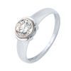 Cubic Zirconia CZ White Gold Ring - Half Bezel