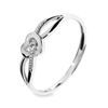 Diamond White Gold Ring - Heart Ribbon